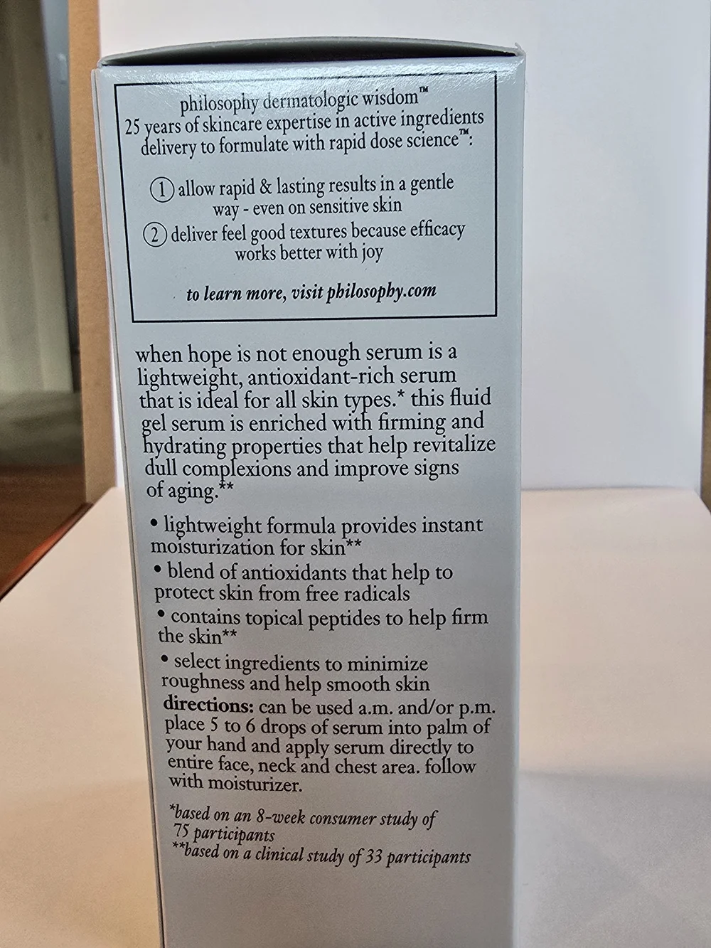 Philosophy WHEN HOPE is not ENOUGH Firming SERUM 5.7 oz